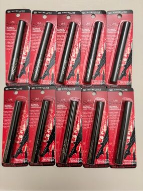 (10) Maybelline Line Stiletto Liquid Eyeliner #501 Blackest Black-Carded New